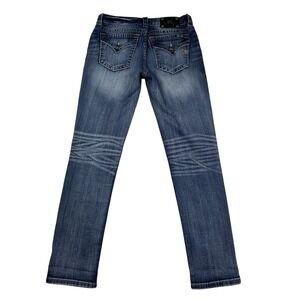 Miss Me Mid Rise Skinny Jeans Dark Wash Flap Pocket MS4009S56 Blue Womens 30